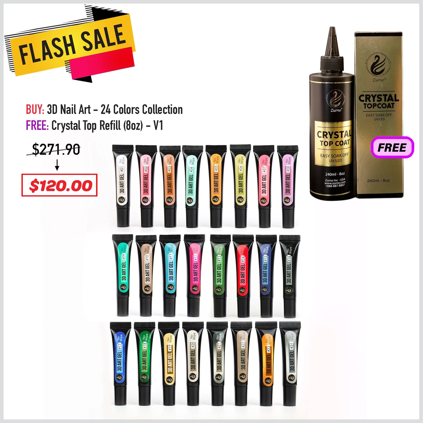 FLASH SALE - 3D Gel Design - 24 Colors Bundle