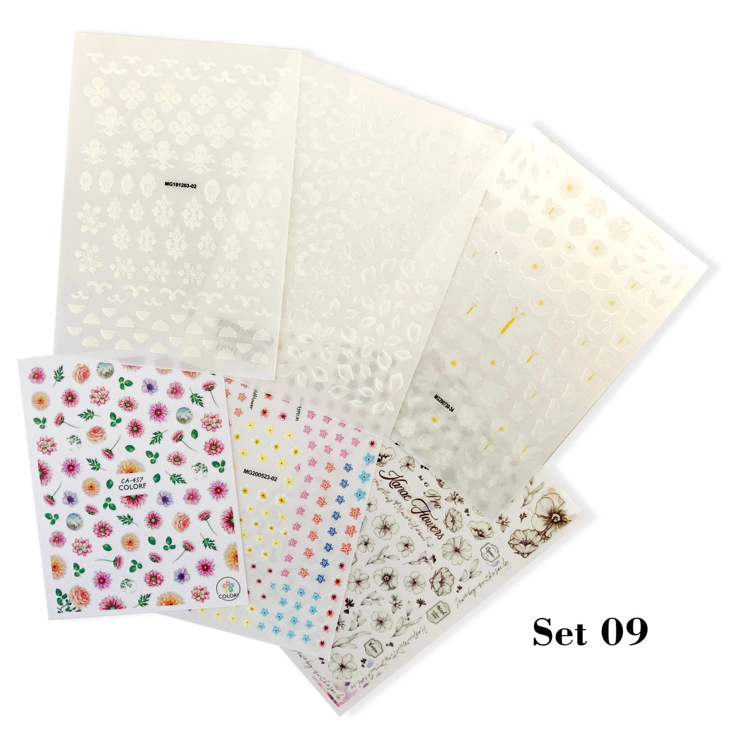 Sticker - Flower #09 - Set 6 pcs