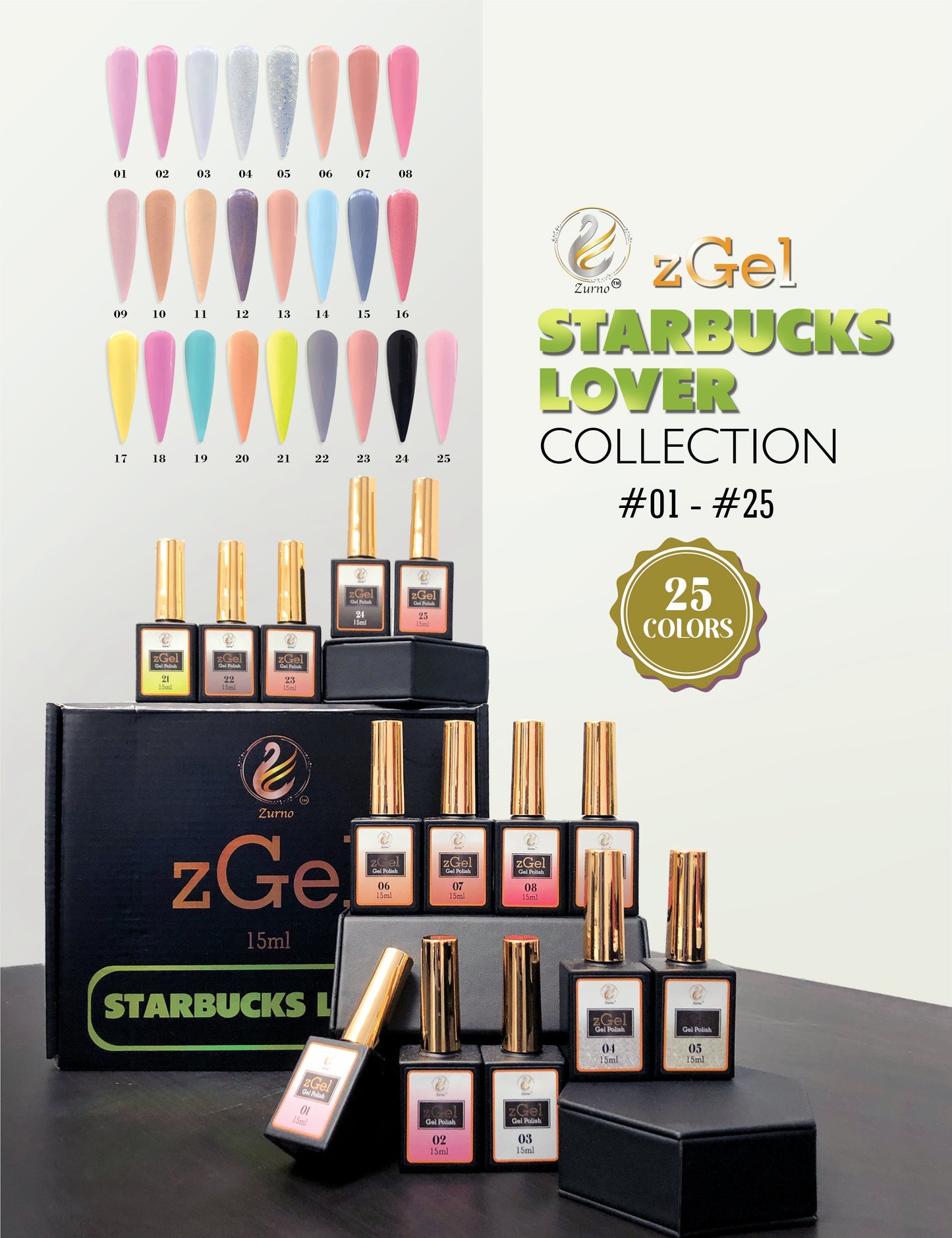 zBlend OR zGel | #001 - #025 Starbucks Lover Collection - 25 Colors
