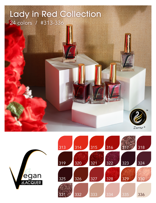 zLacquer |  #313 - #336 Lady in Red Collection - 24 Colors