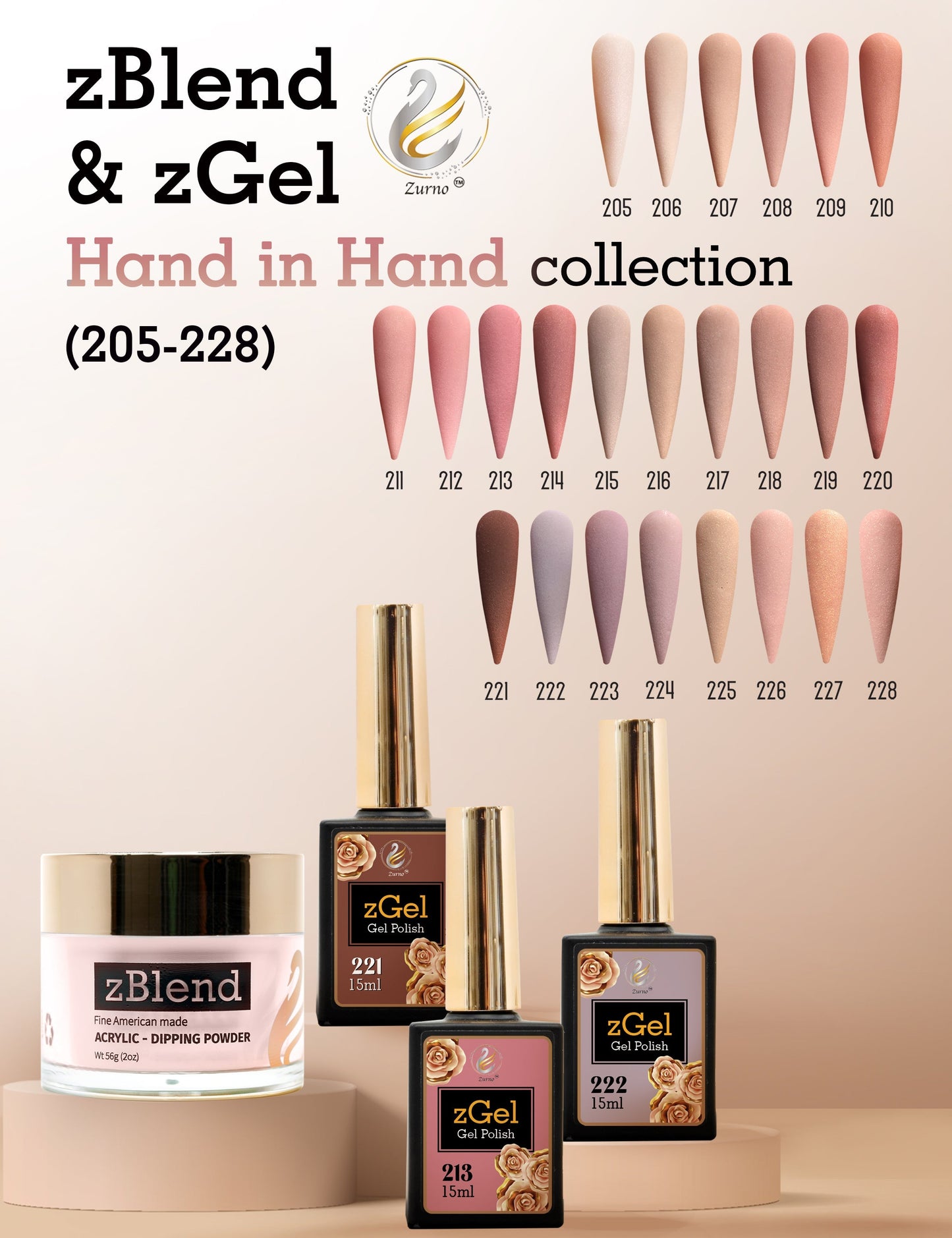 zBlend OR zGel | #205 - #228 Hand in Hand Collection - 24 Colors