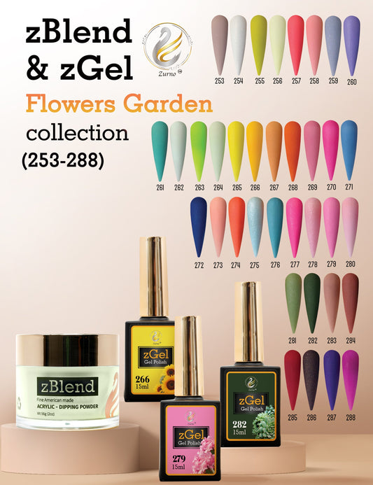 zBlend OR zGel | #253 - #288 Flowers Garden Collection - 36 Colors