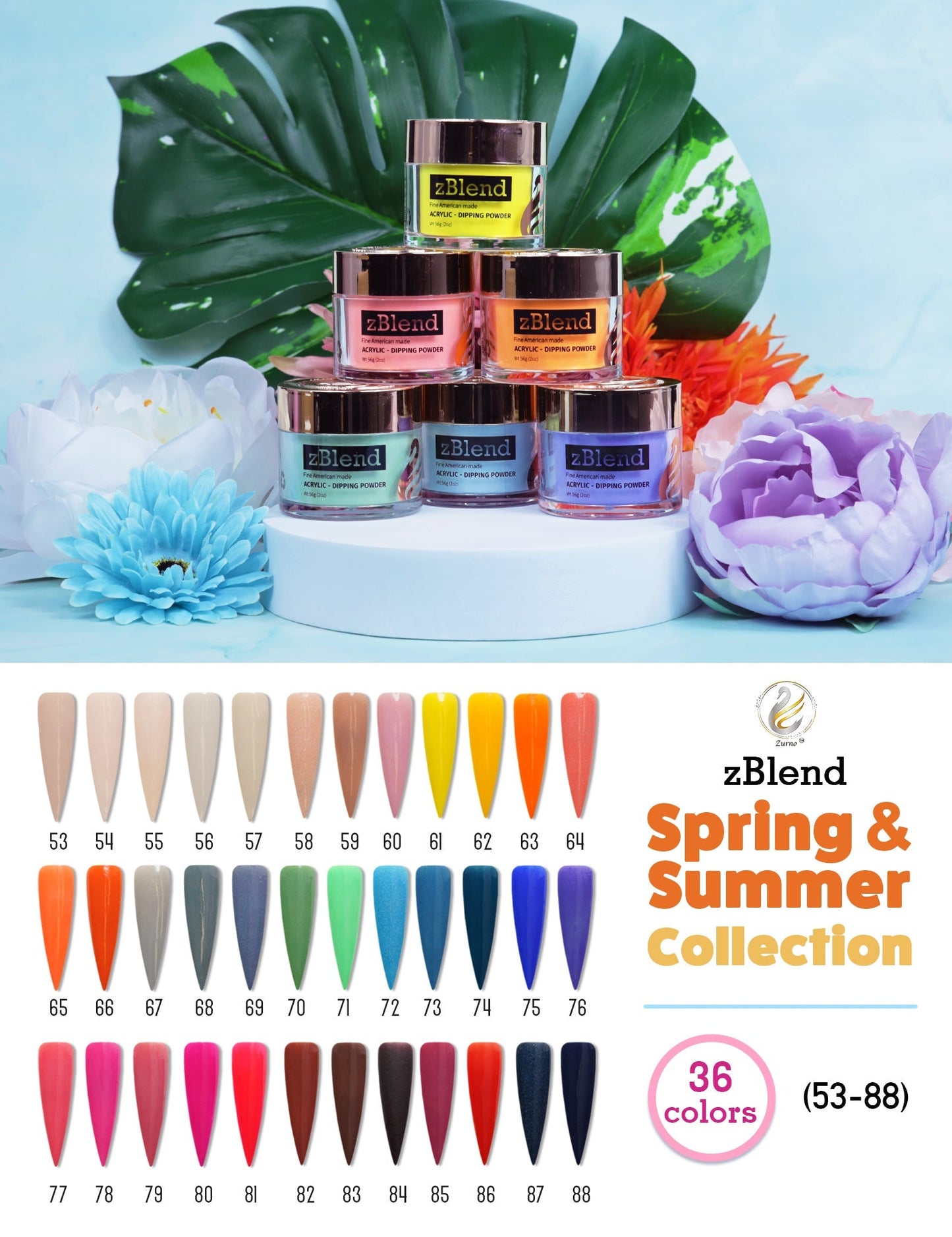 zBlend OR zGel | #053 - #088 Spring & Summer Collection - 36 Colors