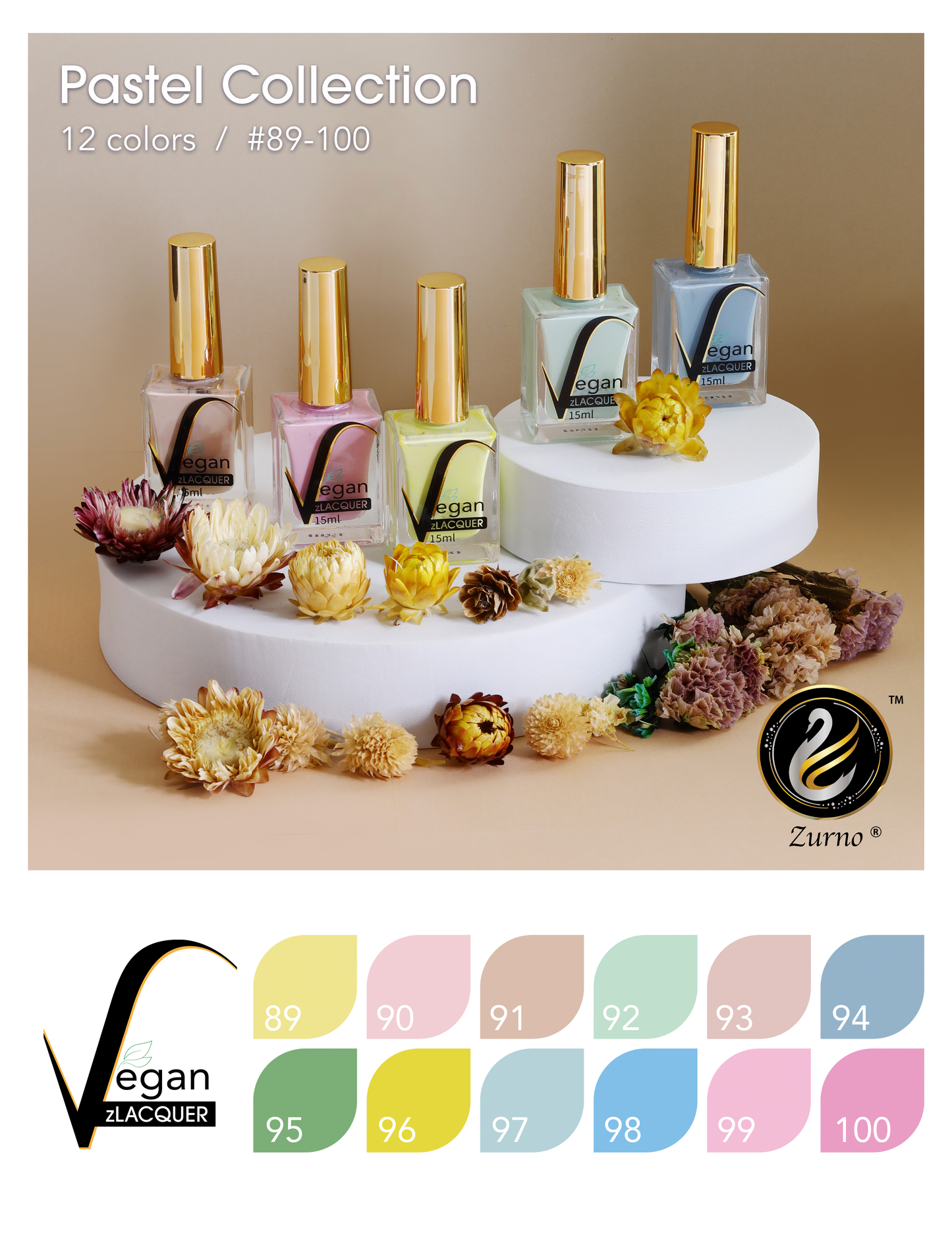 zLacquer | #089 - #100 Pastel Collection - 12 Colors
