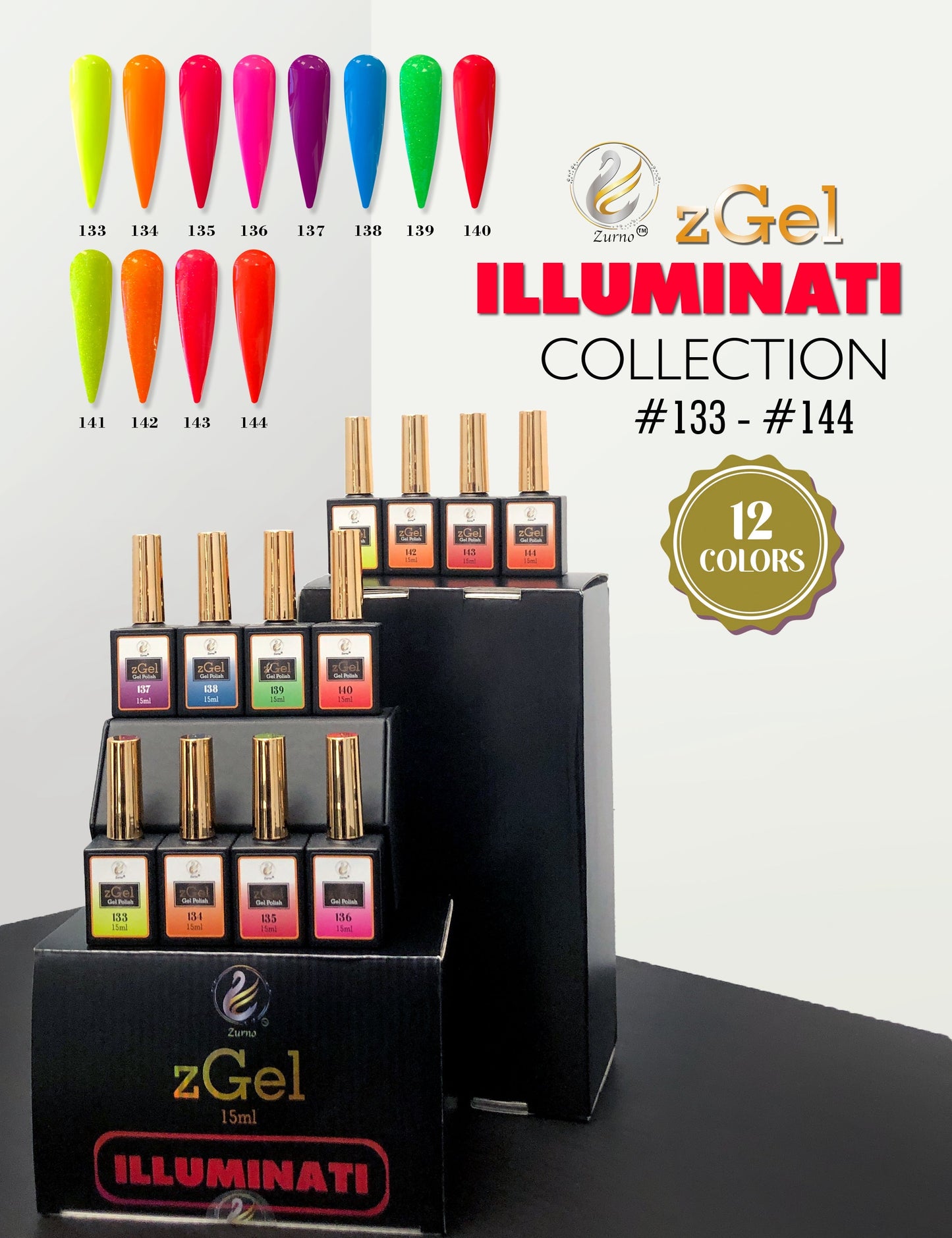 zBlend OR zGel | #133 - #144 Illuminati Collection - 12 Colors