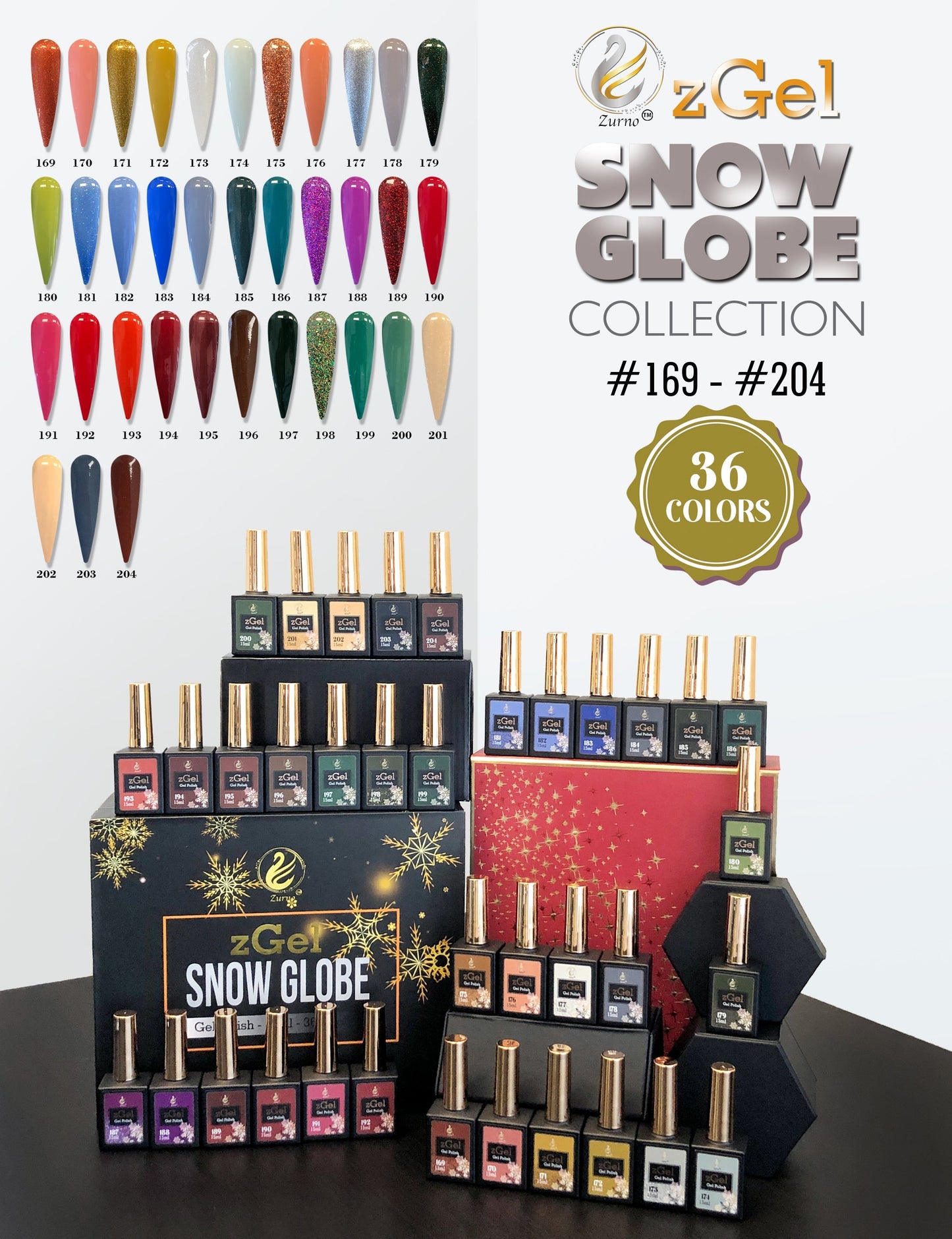 zBlend OR zGel | #169 - #204 Snow Globe Collection - 36 Colors