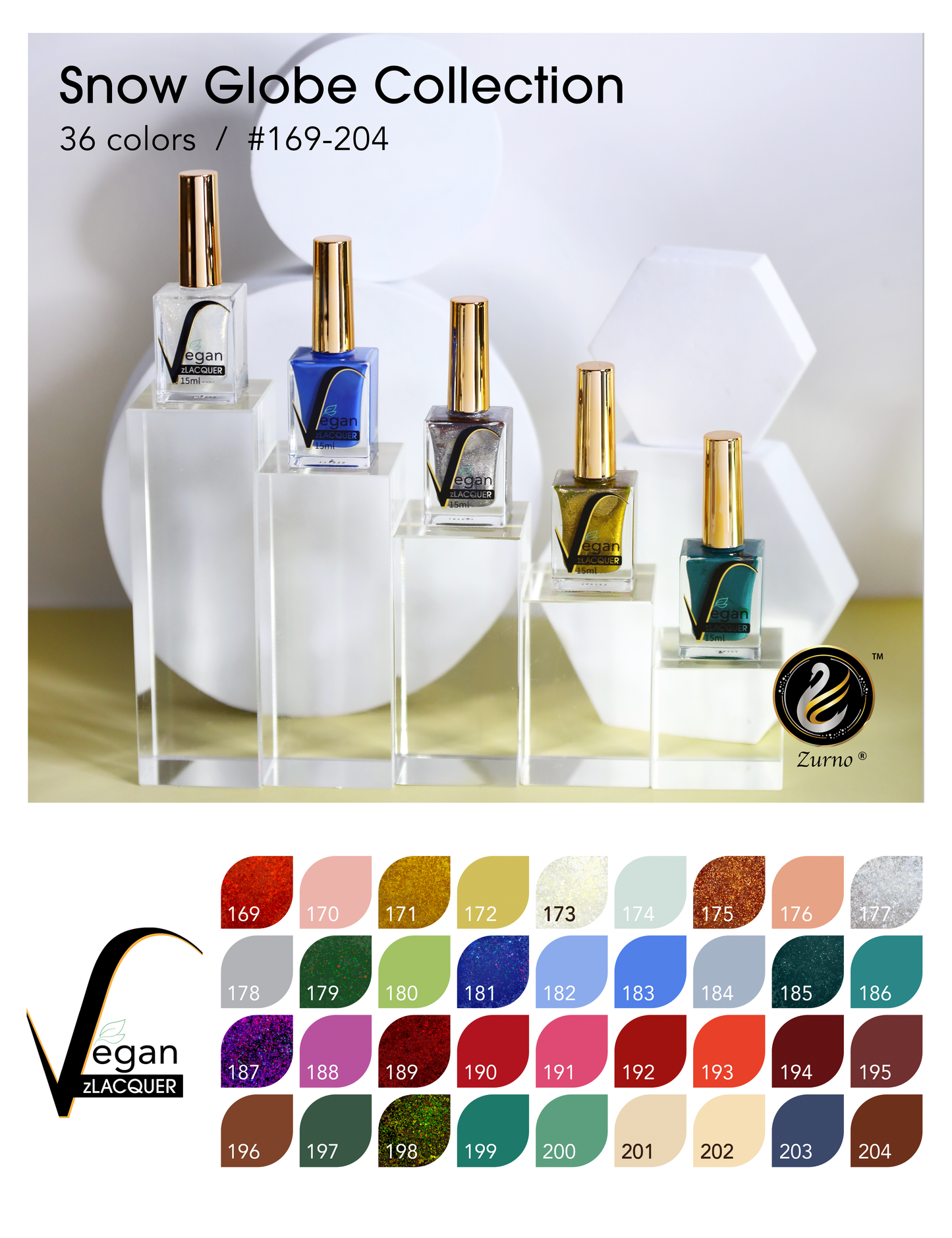 zLacquer | #169 - #204 Snow Globe Collection - 36 Colors