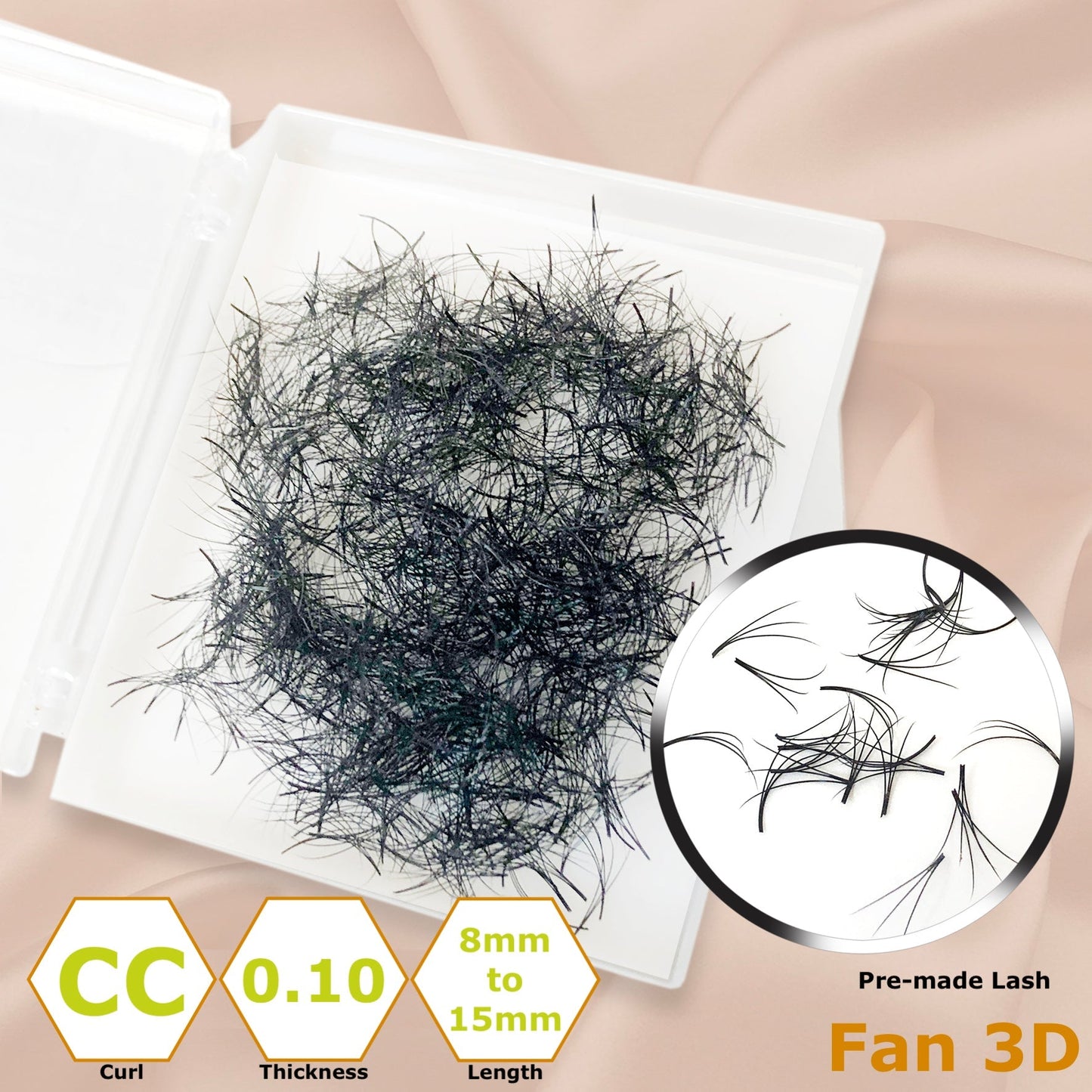 Pre-made Lash - Fan 3D - Curl, Thickness & Length Optional