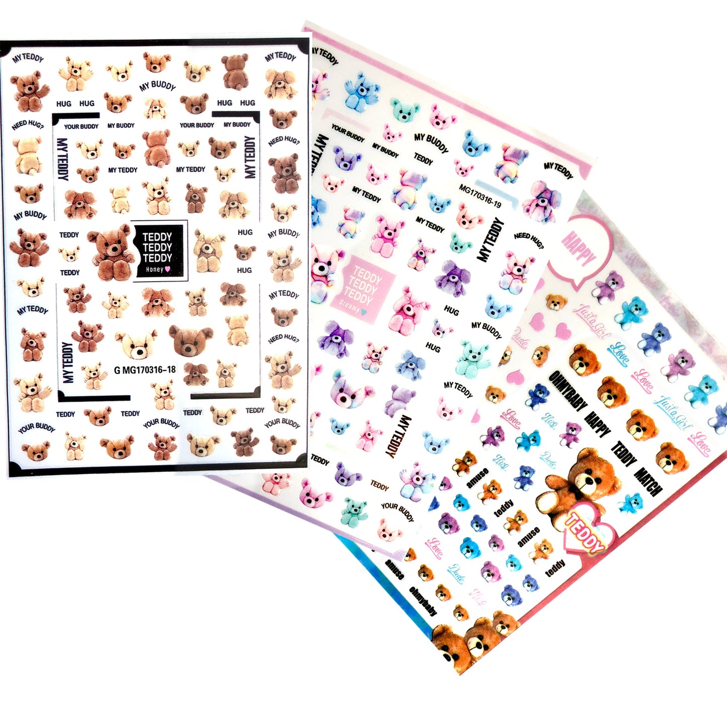 Teddy Bear Sticker Set 1 (3 pcs)