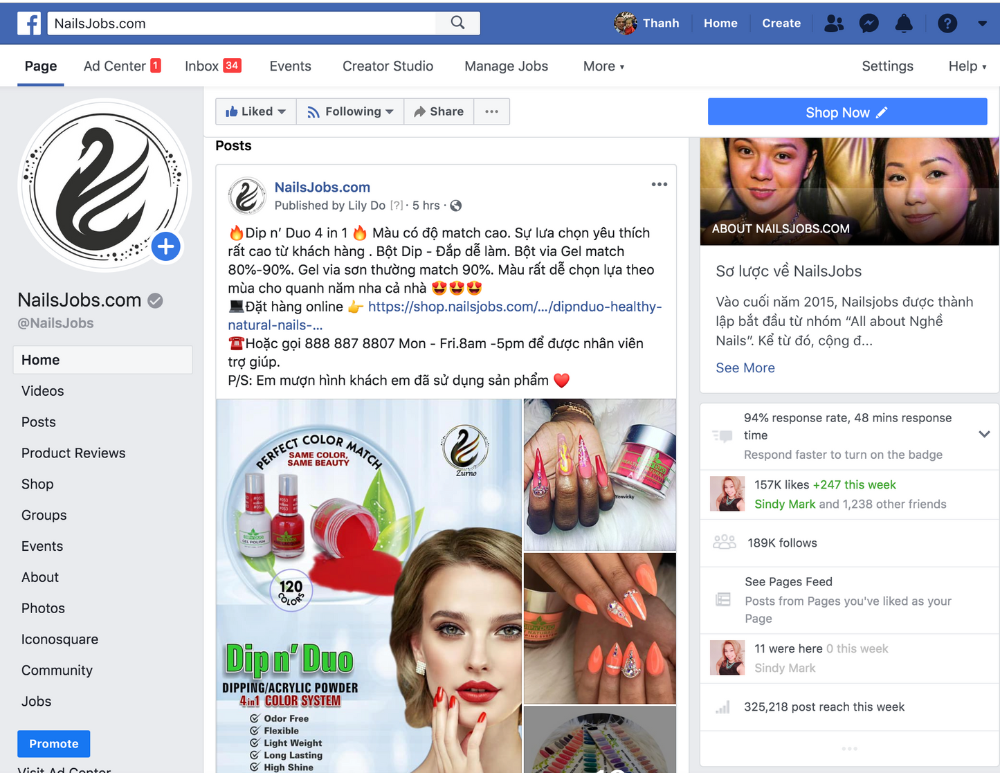 Đăng ký quảng cáo vào nhóm "All about Nghề Nails" và trang Nailsjobs.com