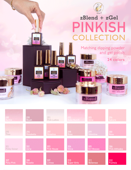 zBlend OR zGel | #289 - #312 Pinkish Collection - 24 Colors