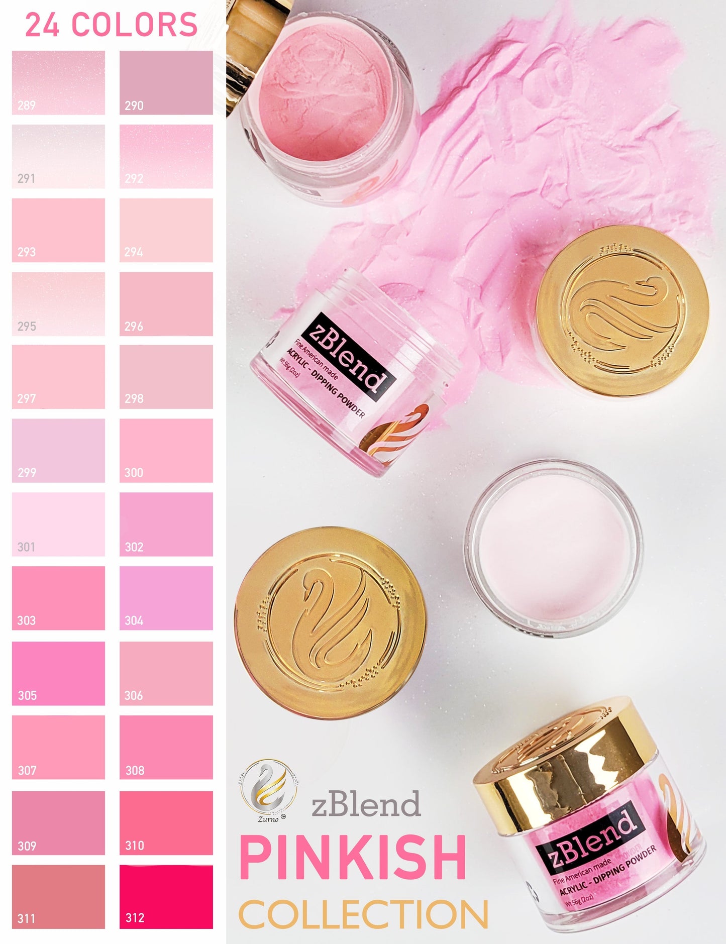 zBlend OR zGel | #289 - #312 Pinkish Collection - 24 Colors