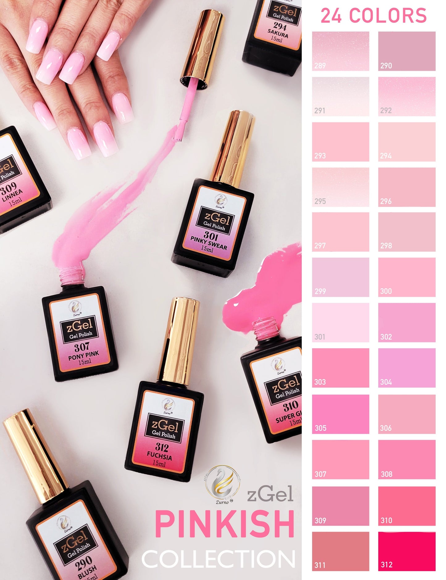 zBlend OR zGel | #289 - #312 Pinkish Collection - 24 Colors